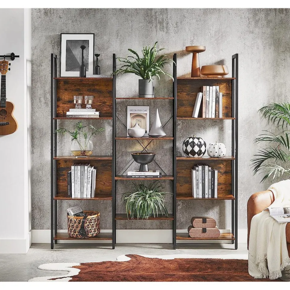 Fashion SONGMICS Bibliothèque zigzag blanc