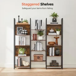 Fashion SONGMICS Bibliothèque zigzag blanc