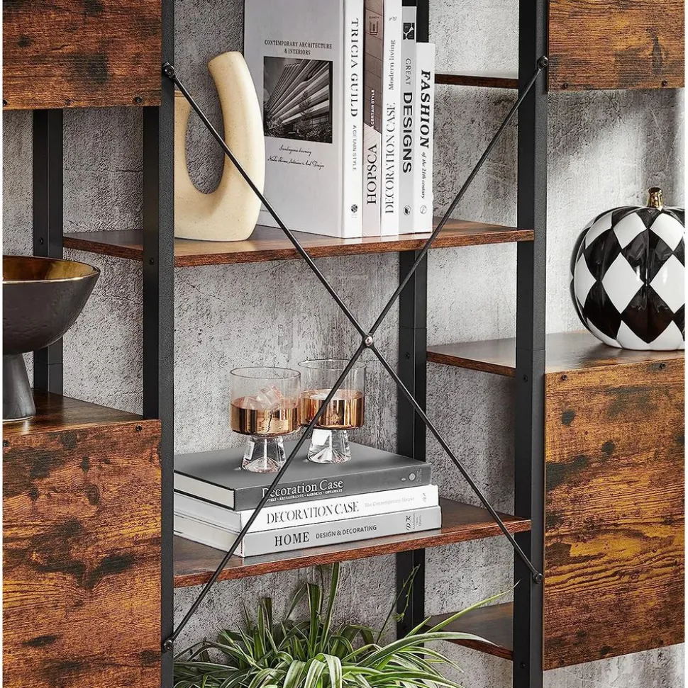 Fashion SONGMICS Bibliothèque zigzag blanc