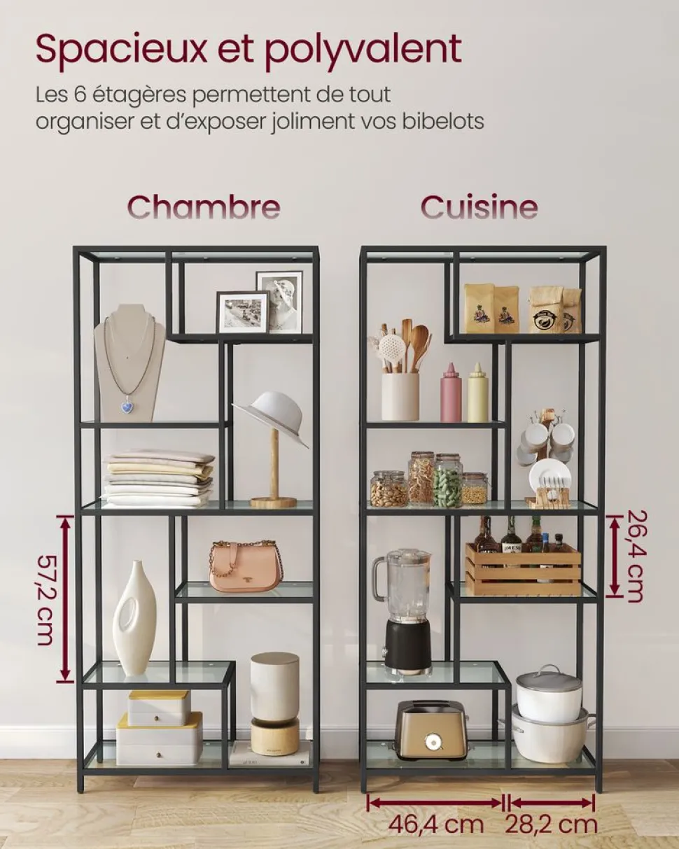 Best SONGMICS Bibliothèque zigzag rustique Brun Vintage Noir