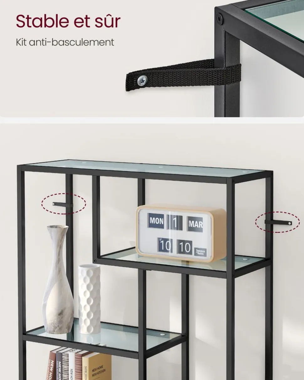 Best SONGMICS Bibliothèque zigzag rustique Brun Vintage Noir