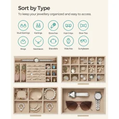 Shop SONGMICS Boîte à bijoux 4 niveaux