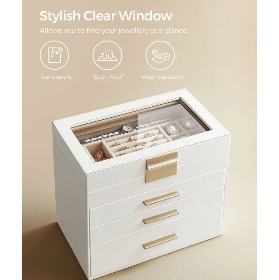 Shop SONGMICS Boîte à bijoux 4 niveaux