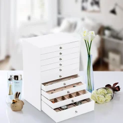 Flash Sale SONGMICS Boîte à bijoux 10 niveaux Blanc