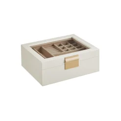 Fashion SONGMICS Boîte à bijoux 2 niveaux moderne blanc nuage