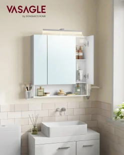 Outlet SONGMICS Boîte à bijoux 2 niveaux noir Blanc