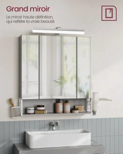 Outlet SONGMICS Boîte à bijoux 2 niveaux noir Blanc