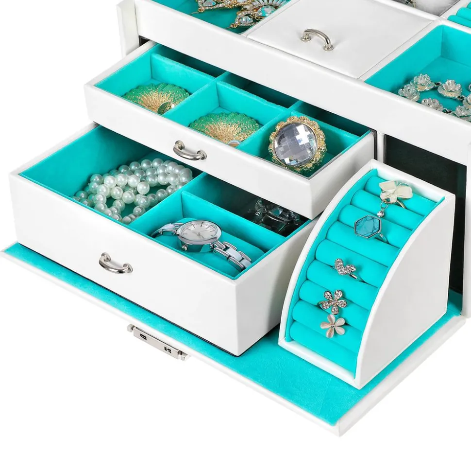 Hot SONGMICS Boîte à bijoux 8 tiroirs