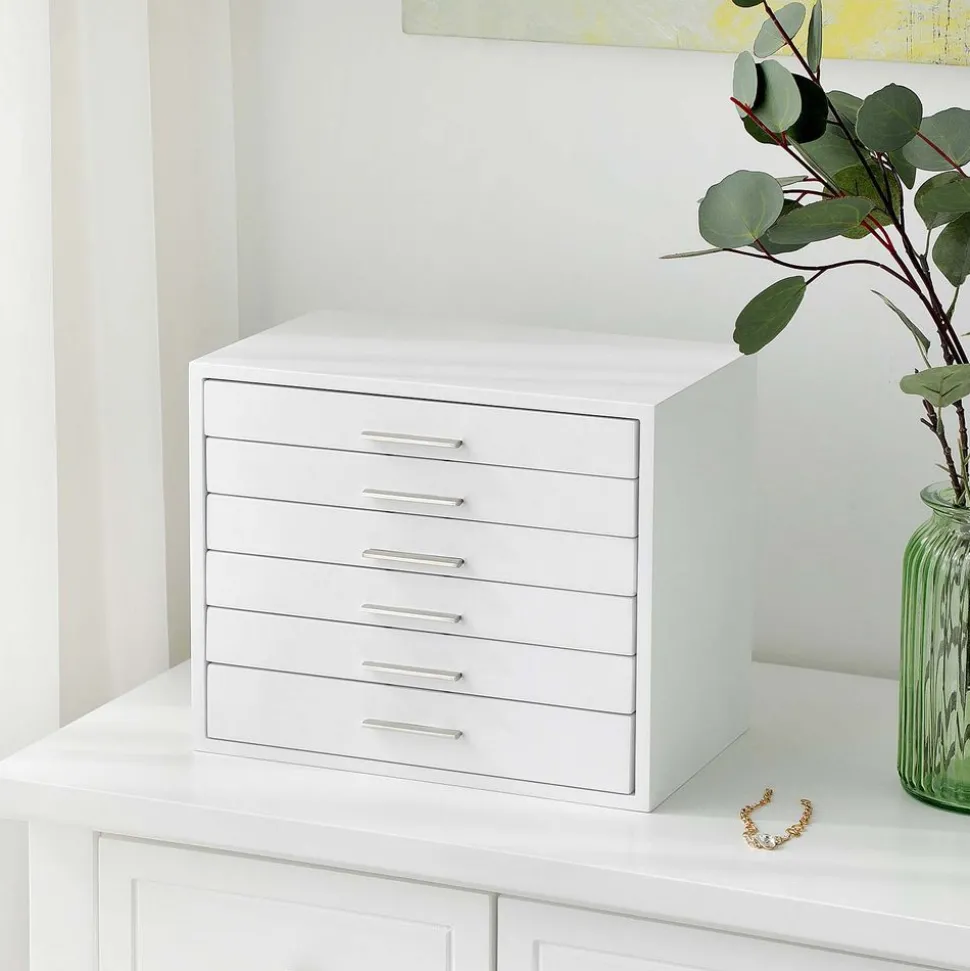 Best SONGMICS Boîte à bijoux 6 tiroirs Blanc