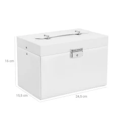 Cheap SONGMICS Boîte à bijoux arquée blanc beige