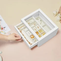 Store SONGMICS Boîte à bijoux blanc