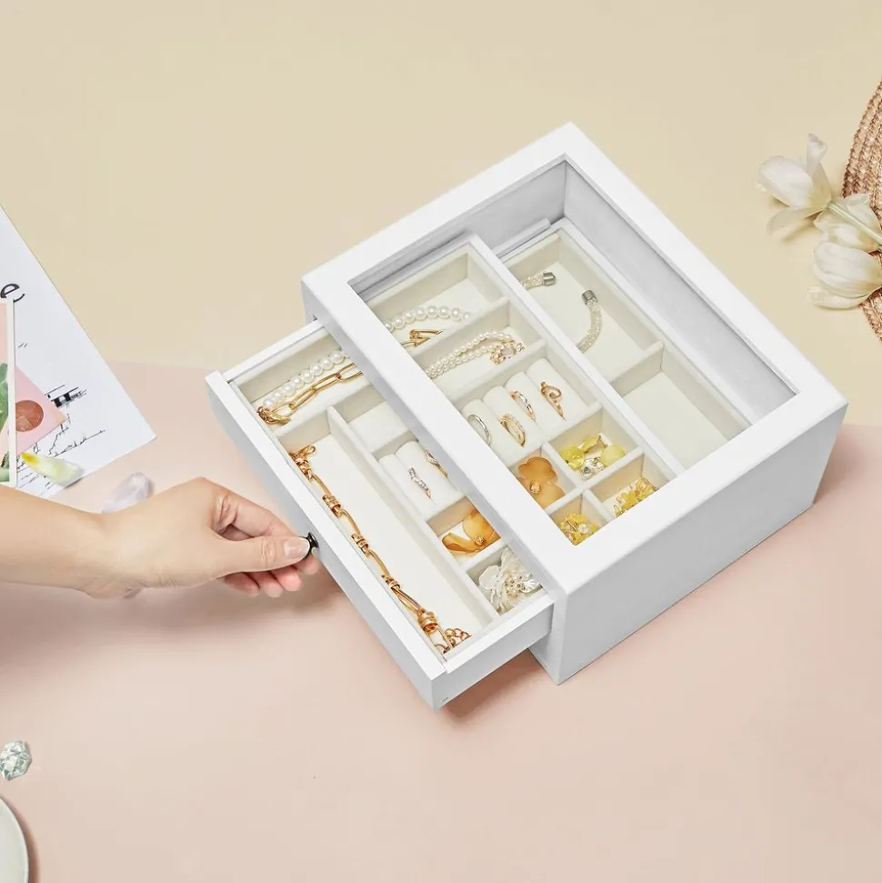 Store SONGMICS Boîte à bijoux blanc