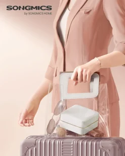 Cheap SONGMICS Boîte à bijoux de voyage blanc nuage