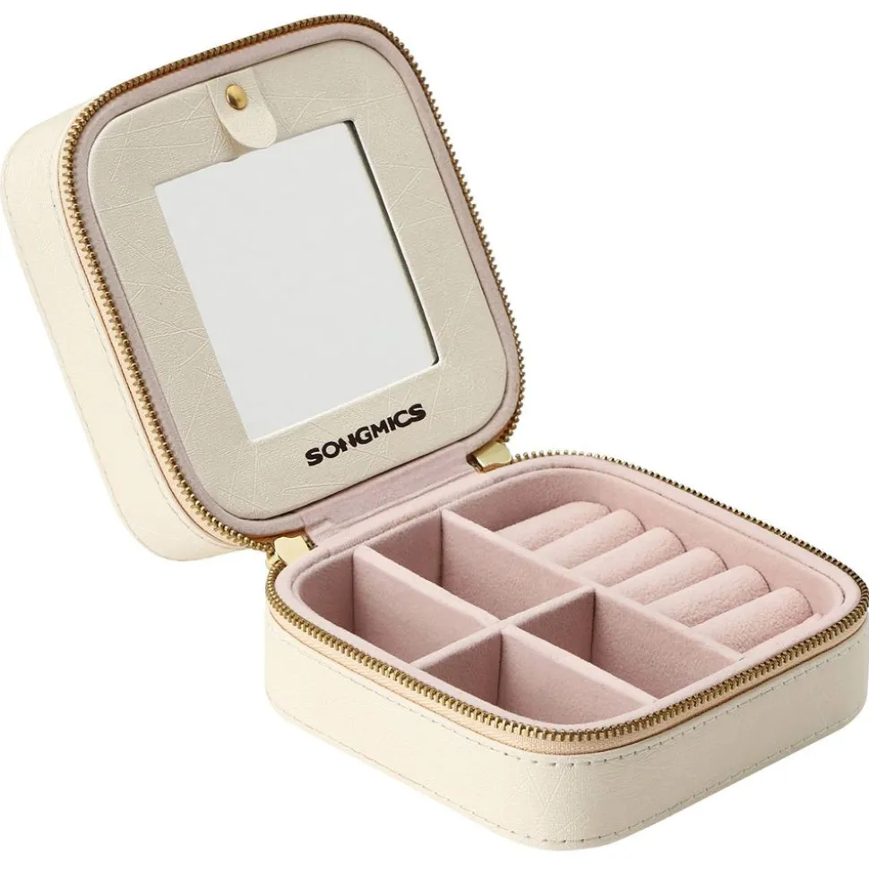 Cheap SONGMICS Boîte à bijoux de voyage blanc nuage
