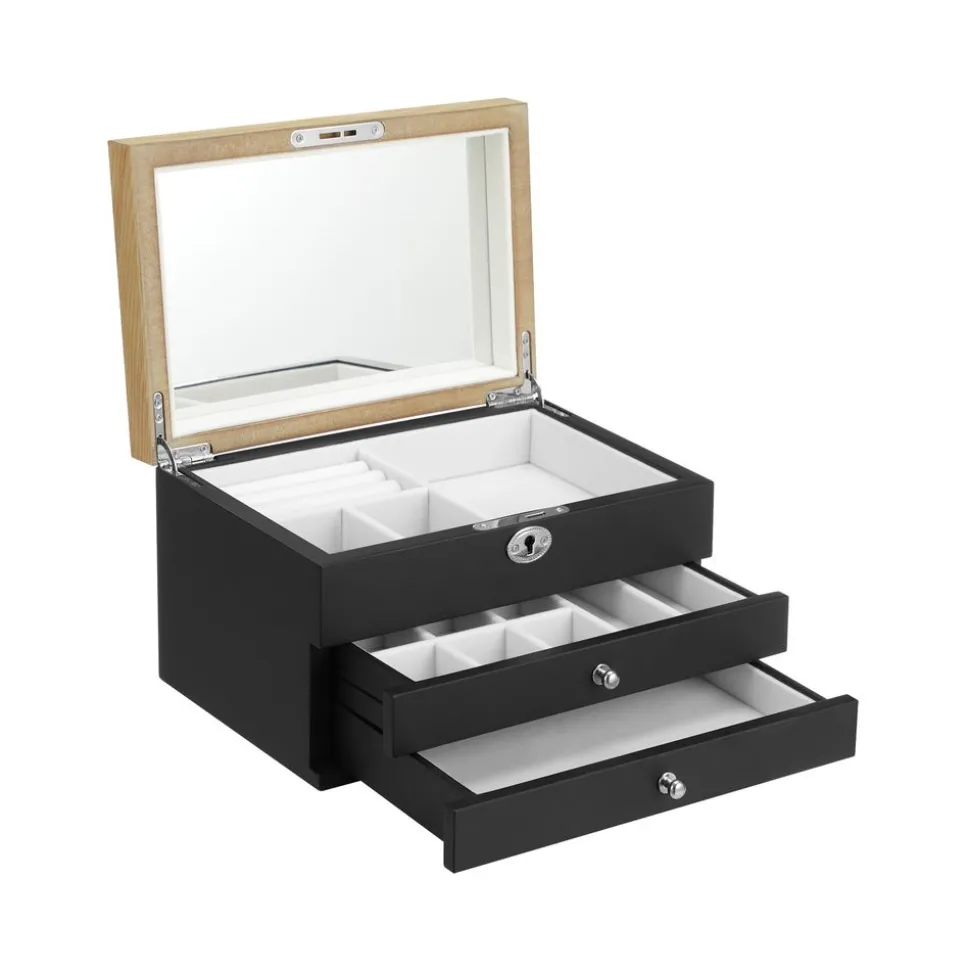 Cheap SONGMICS Boîte à bijoux effet boisé noir