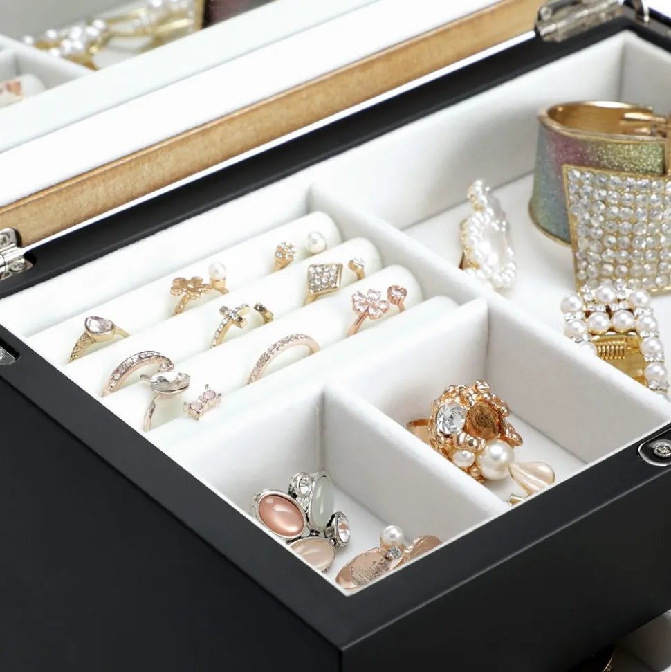 Cheap SONGMICS Boîte à bijoux effet boisé noir