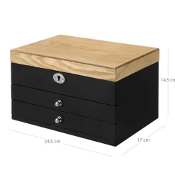 Cheap SONGMICS Boîte à bijoux effet boisé noir