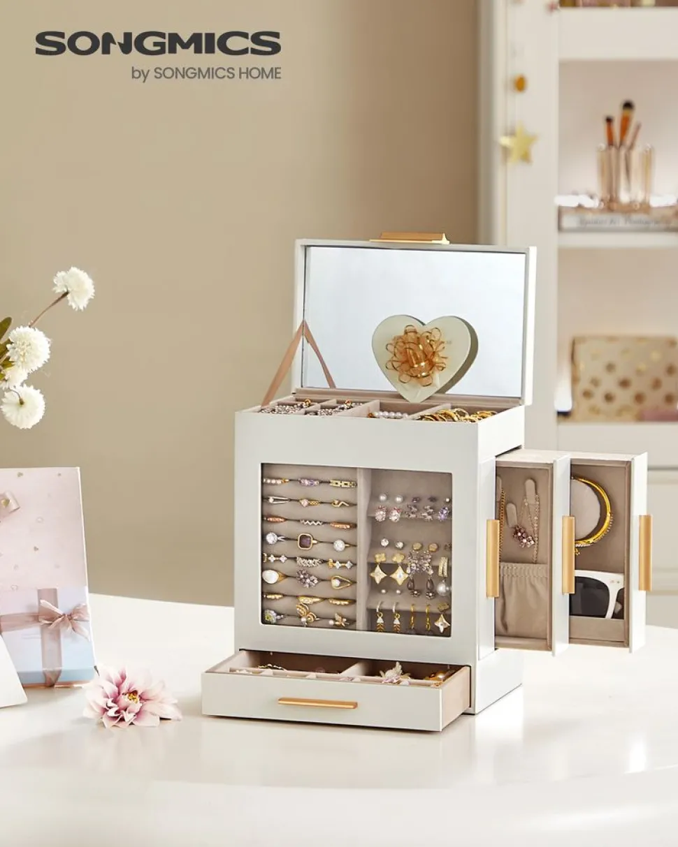 Cheap SONGMICS Boîte à bijoux moderne noir d'encre