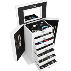 Fashion SONGMICS Boîte à bijoux XXL Blanc