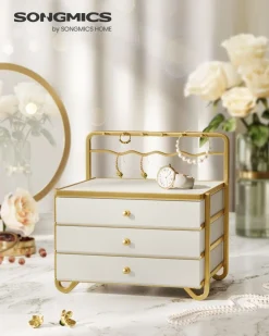 Shop SONGMICS Boîte à montre 9,8 x 21,2 x 8,7 cm noir d’encre