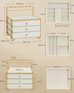 Shop SONGMICS Boîte à montre 9,8 x 21,2 x 8,7 cm noir d’encre