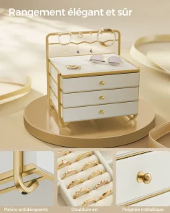 Shop SONGMICS Boîte à montre 9,8 x 21,2 x 8,7 cm noir d’encre