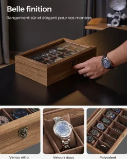 Flash Sale SONGMICS Boîte à montres beige cappuccino