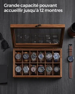 Flash Sale SONGMICS Boîte à montres beige cappuccino