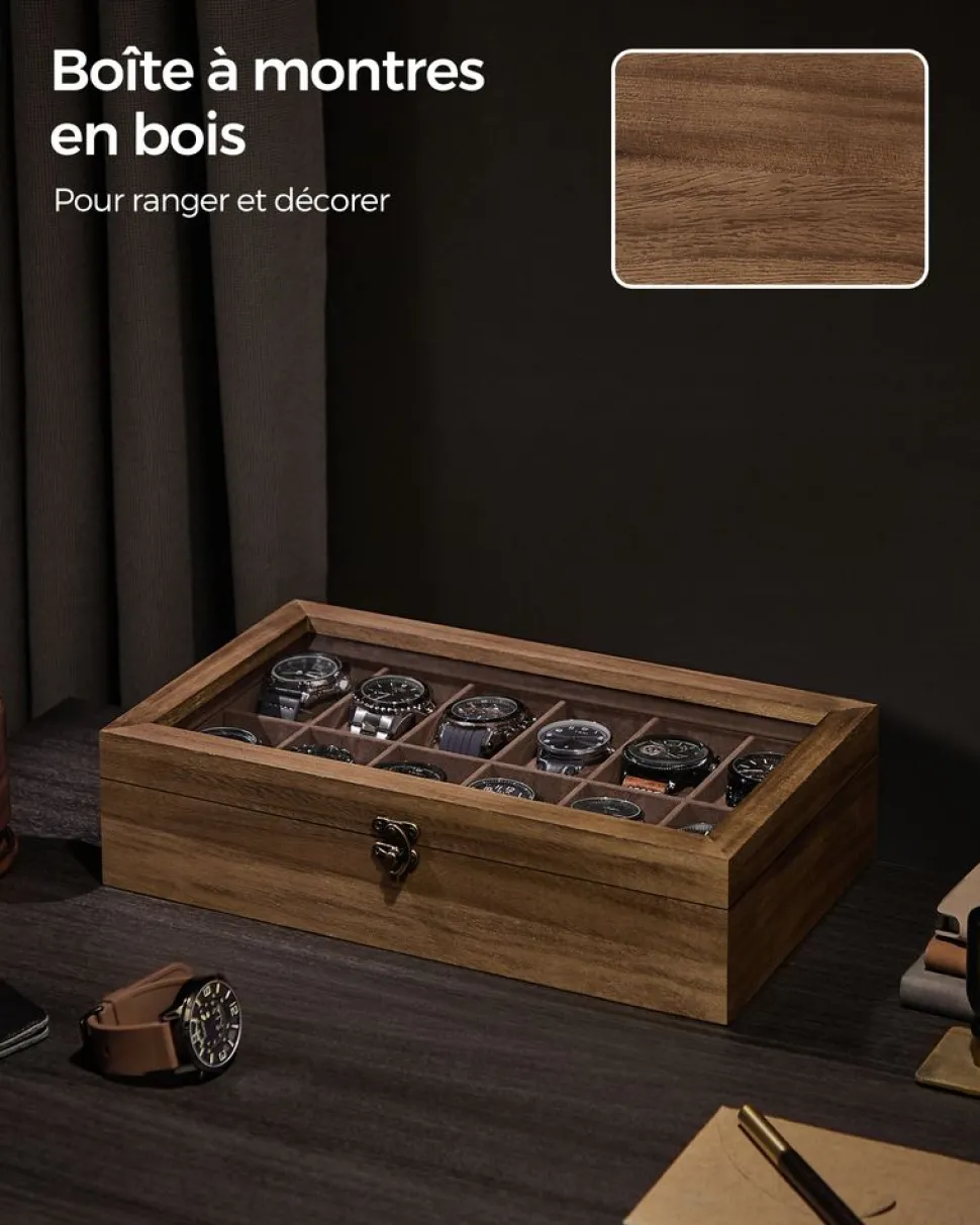 Flash Sale SONGMICS Boîte à montres beige cappuccino