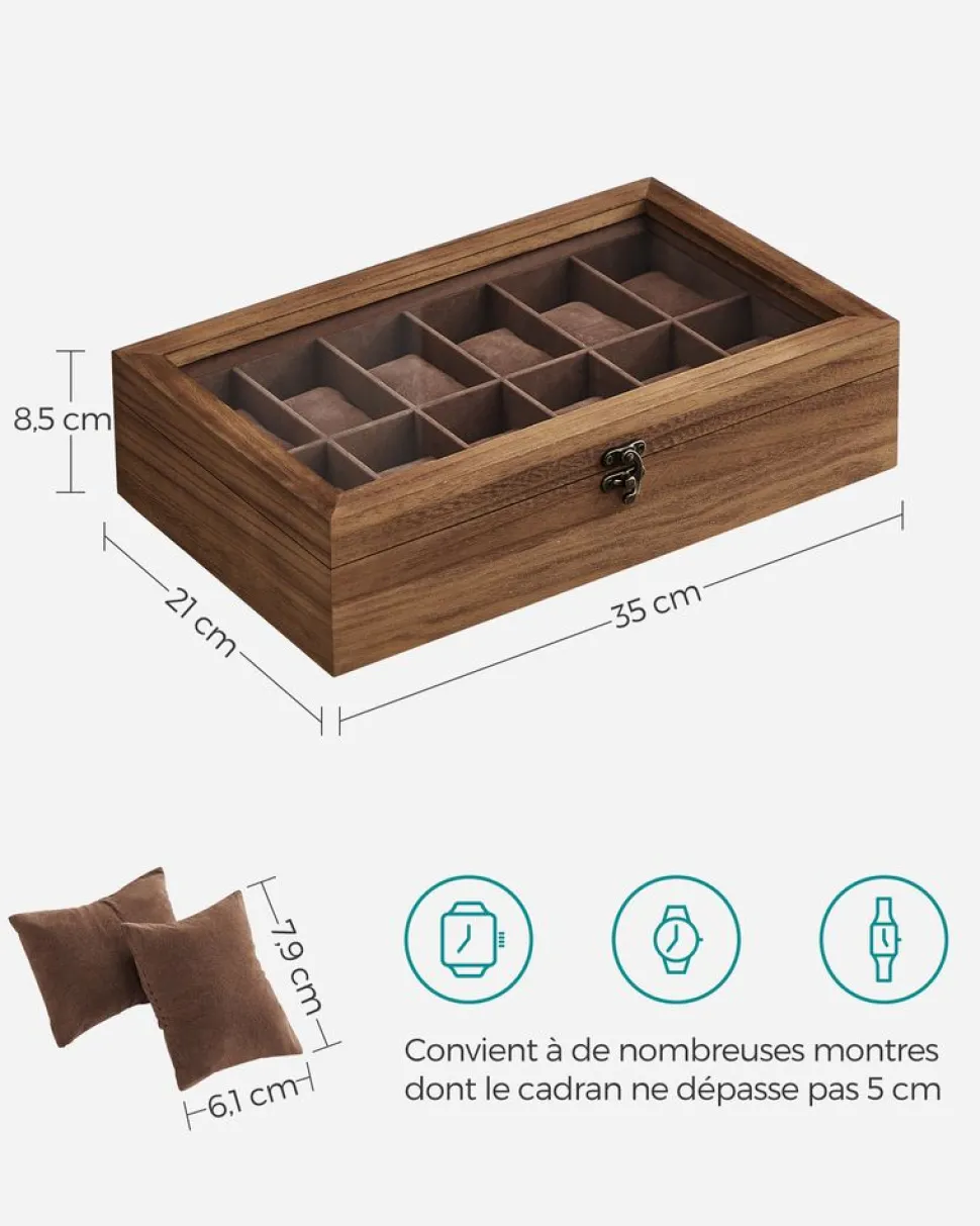 Flash Sale SONGMICS Boîte à montres beige cappuccino