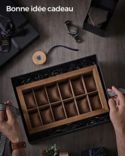 Flash Sale SONGMICS Boîte à montres beige cappuccino