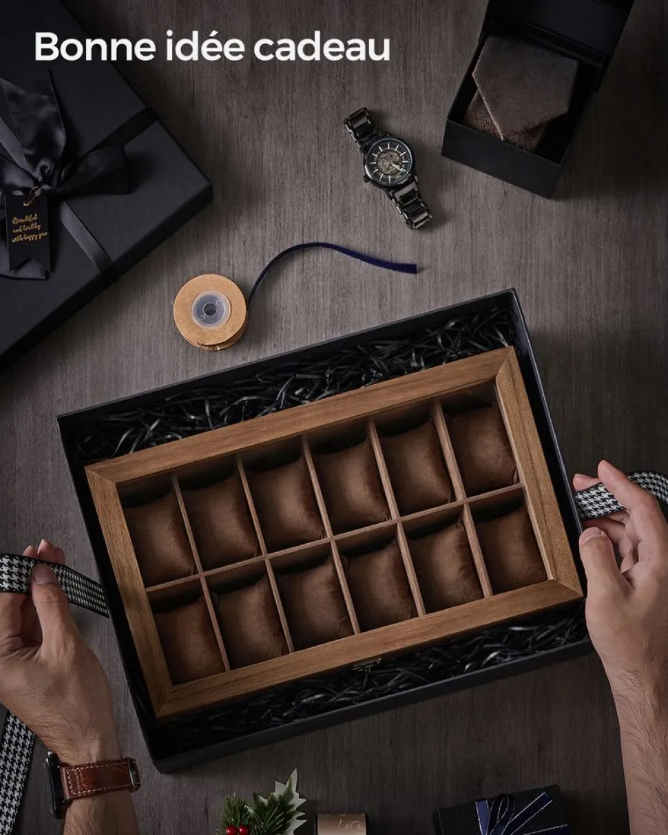 Flash Sale SONGMICS Boîte à montres beige cappuccino