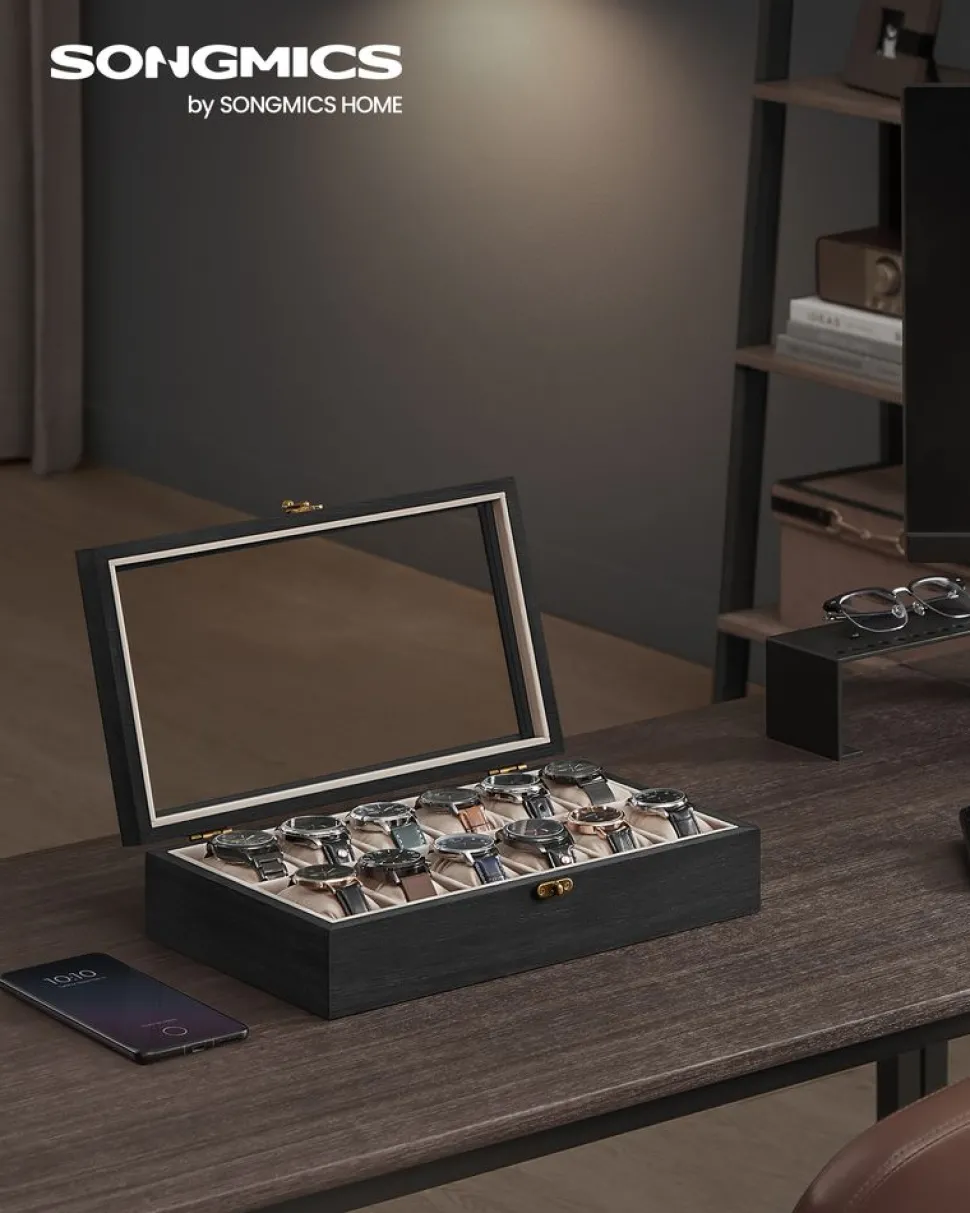 Flash Sale SONGMICS Boîte à montres beige cappuccino