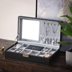 Discount SONGMICS Boîte à montres miroir