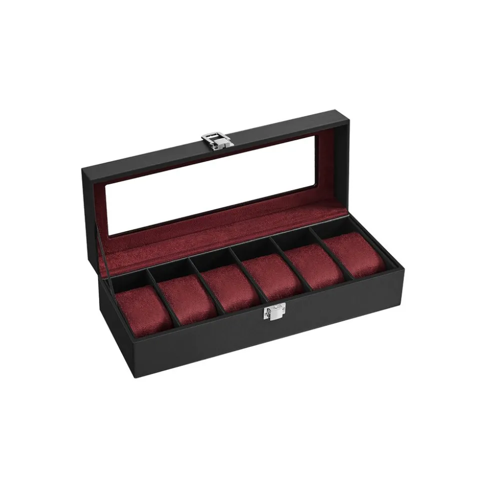 Shop SONGMICS Boîte à montres noir et gris verdâtre