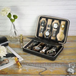 Shop SONGMICS Boîte à montres portable Noir