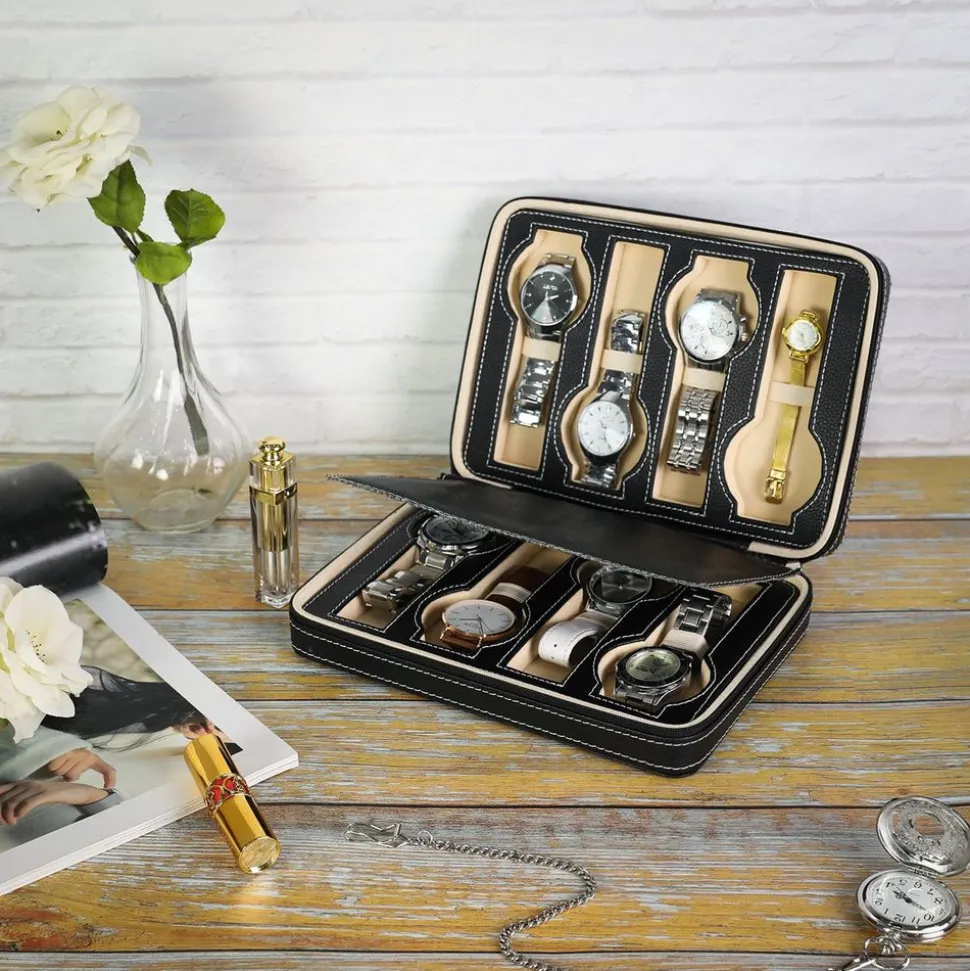 Shop SONGMICS Boîte à montres portable Noir