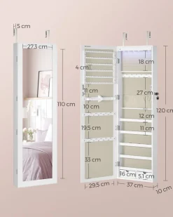 Store SONGMICS Boîtes à bijoux éventail blanc