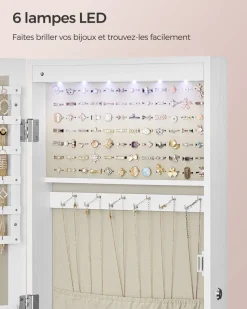 Store SONGMICS Boîtes à bijoux éventail blanc