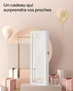 Store SONGMICS Boîtes à bijoux éventail blanc