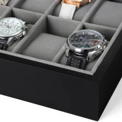 Discount SONGMICS Boîtes à montres 12 cases gris Blanc