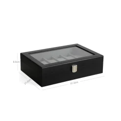 Discount SONGMICS Boîtes à montres 12 cases gris Blanc