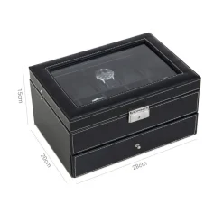 Shop SONGMICS Boîtes à montres 20 cases noir