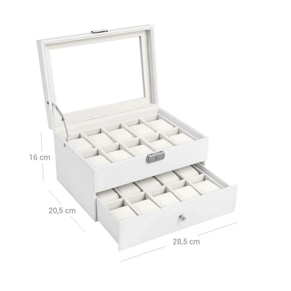 Flash Sale SONGMICS Boîtes à montres blanc