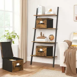 Store SONGMICS Boîtes de rangement pliables Marron Rustique + Noir