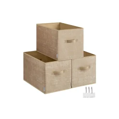 Flash Sale SONGMICS Boîtes de rangement pliables lot de 3 tissu noir d'encre