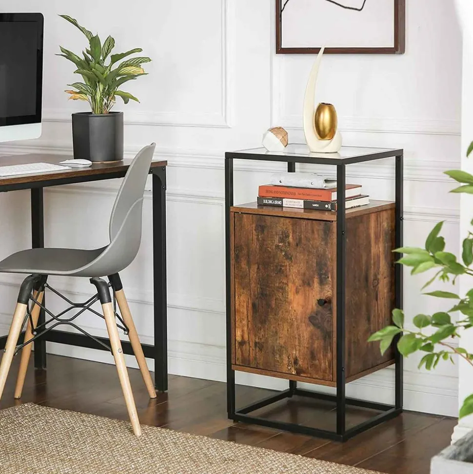 Sale SONGMICS Bout de canapé industriel