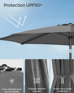 Shop SONGMICS Brise-vue 6 x 0,75 m anthracite Gris