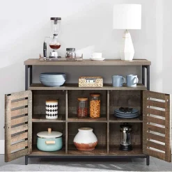 Clearance SONGMICS Buffet 2 portes grège