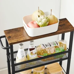 Outlet SONGMICS Buffet 2 portes persiennes Brun Vintage Noir